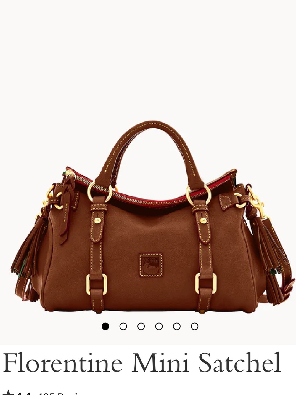 Dooney & Bourke Chestnut Florentine Mini Satchel with Tassels